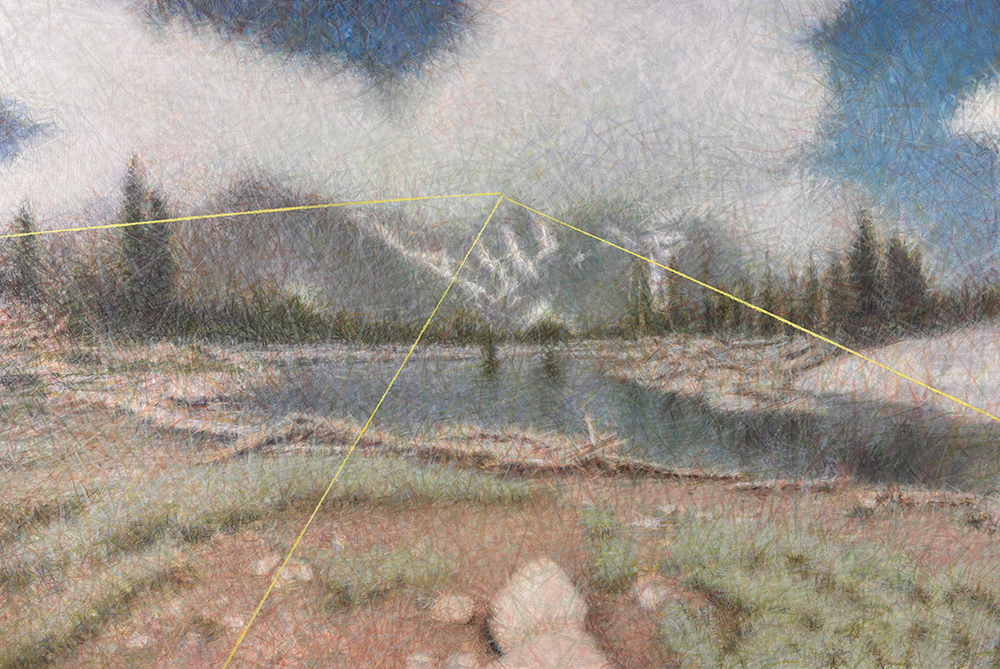 Norman Leto, A Raytrace Lake, Λάδι σε καμβά 120x80cm, 2024