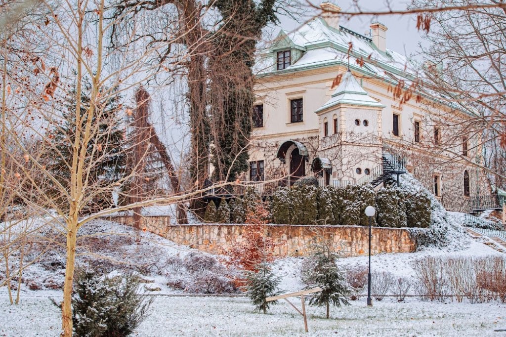 Παλάτι Odrowąż το χειμώνα